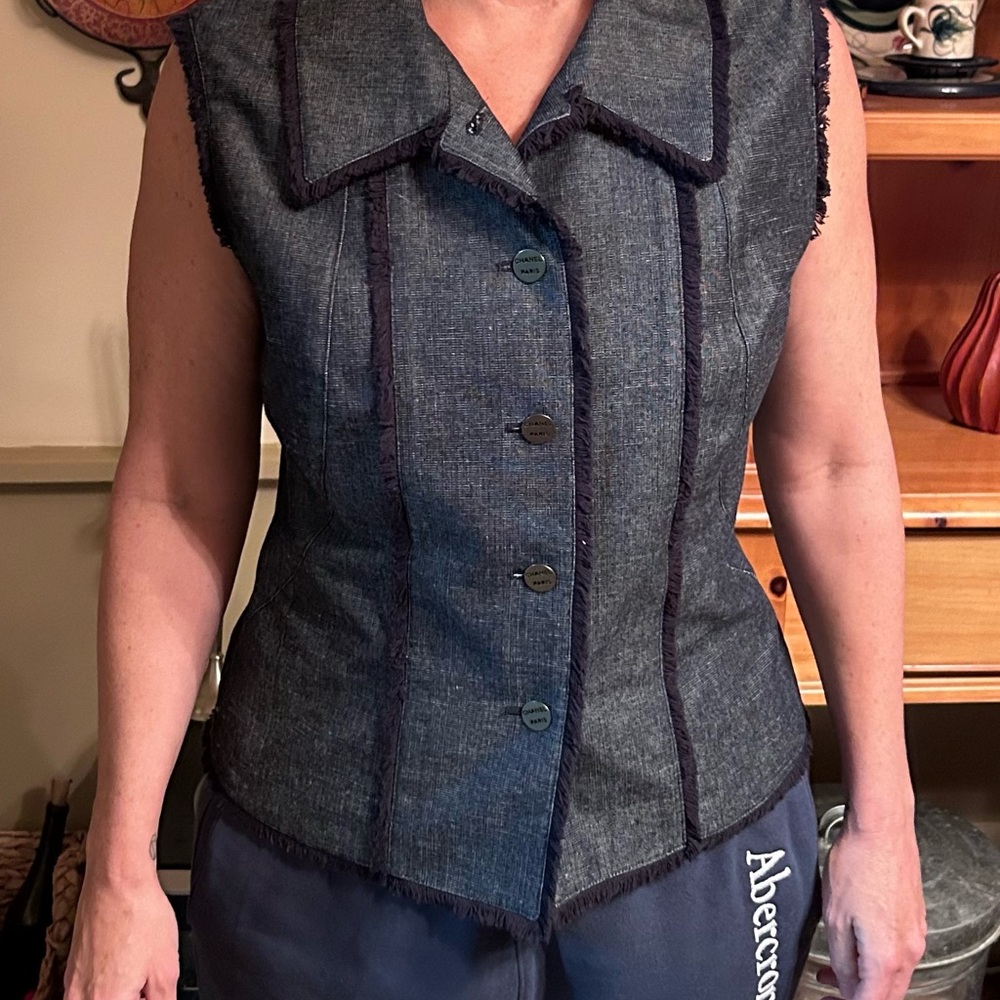 Chanel identification Vest denim blue